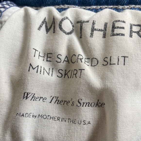 Mother The Sacred Slit Mini Denim Skirt in Where There's Smoke - Picture 4 of 14